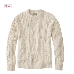 LL Bean Men's Heritage Soft Cotton Fisherman Sweater, Crewneck